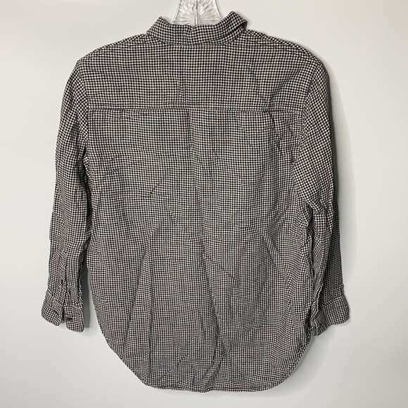 Madewell Gringham Long Sleeve Boyfriend Button Up XXS Black White - Picture 2 of 9